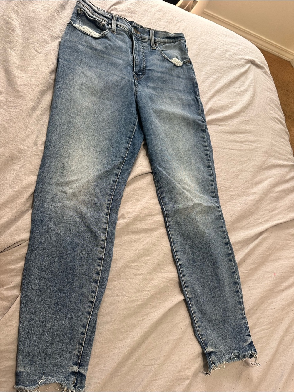 Lucky Brand Light Blue Skinny Jeans with Raw Hem